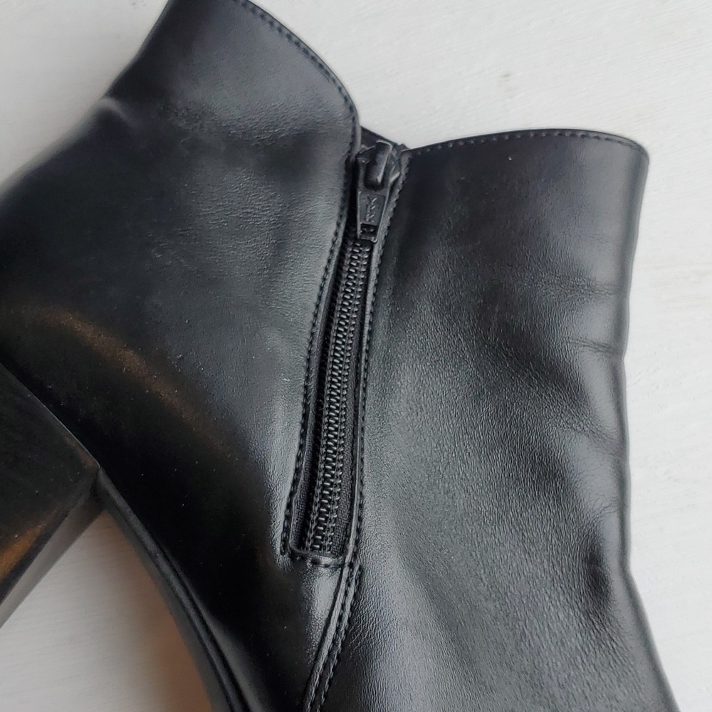 Gabor Black Leather Silver Ball Chain Ankle Booties 7.5 UK/ 10 US - Picture 3 of 13